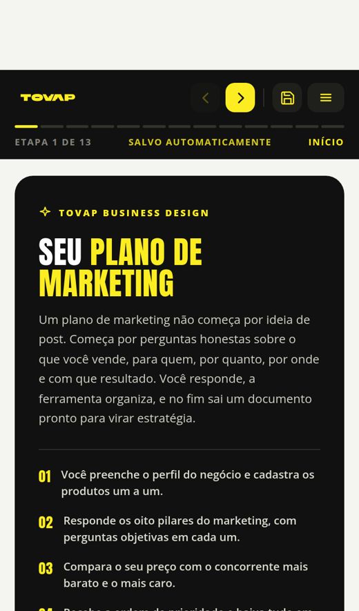 Plano de Marketing no celular