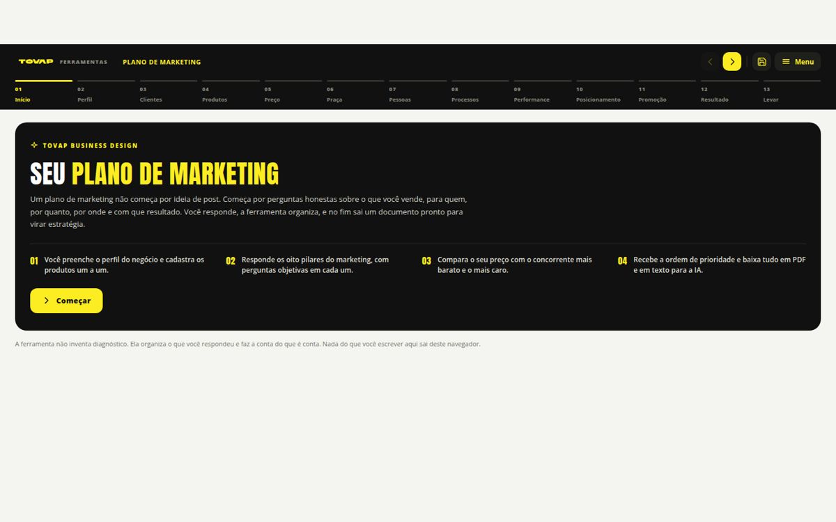 Plano de Marketing na tela do computador